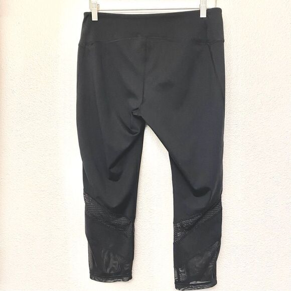 Z By Zella Womens Stretch hi rise Cropped capri Leggings Mesh Panels Size -Large - Picture 2 of 6